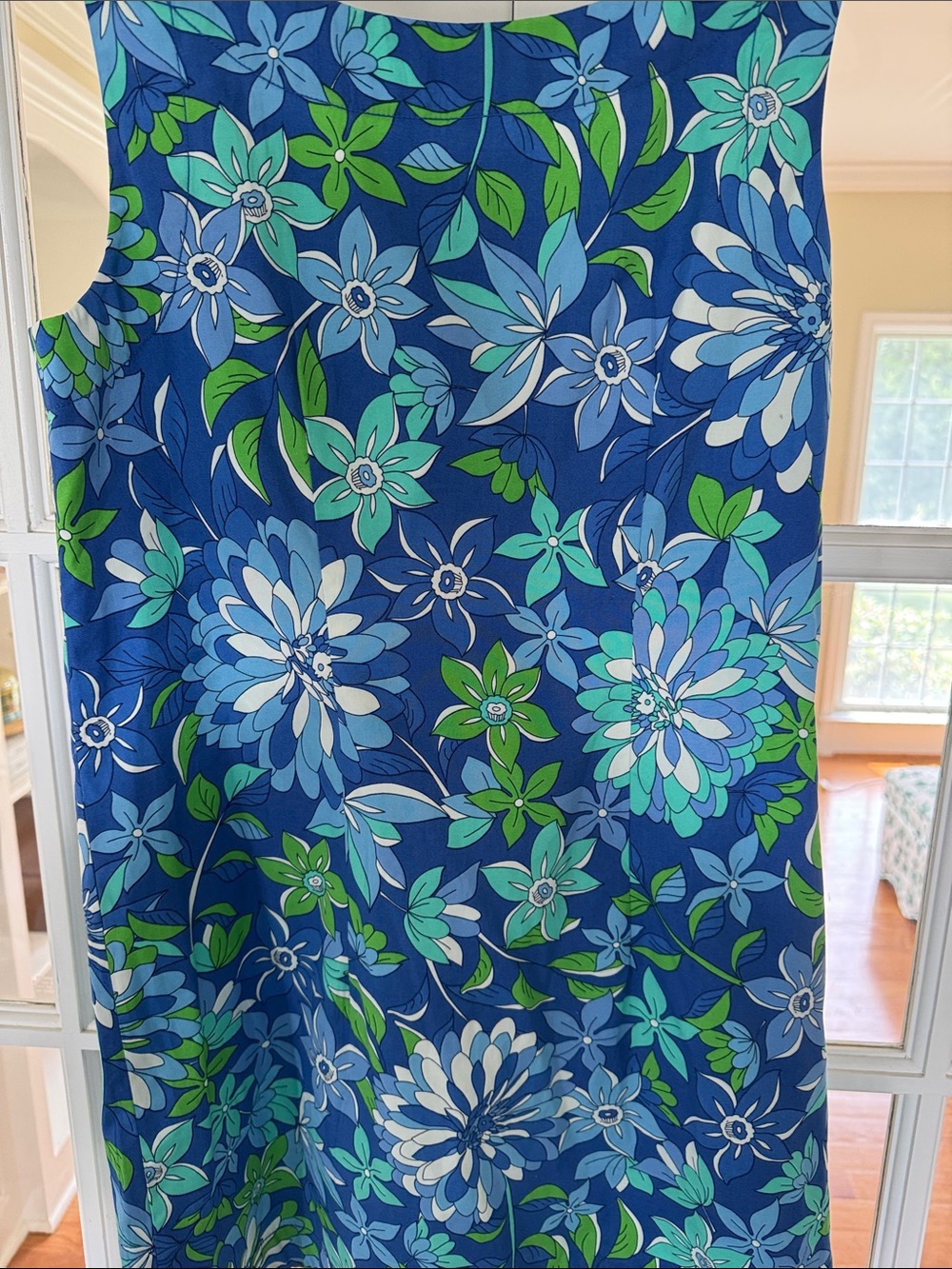 J. Crew Blue Green Floral Button-Front Mini Dress - Picture 7 of 7
